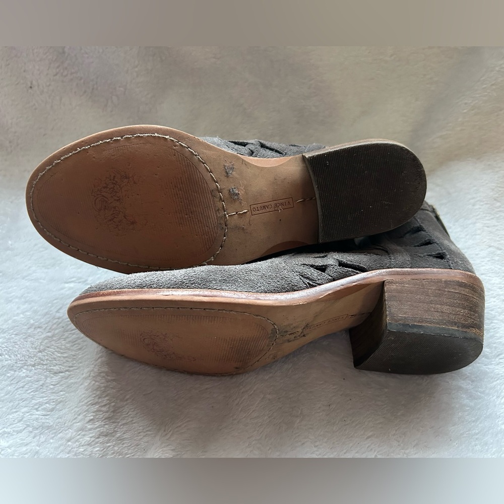 Vince Camuto Gray Suede Ankle Booties - Picture 3 of 3